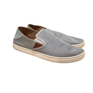 OluKai Pehuea Gray Blue Mesh Slip On Convertible Sneakers Shoes Women's 9.5